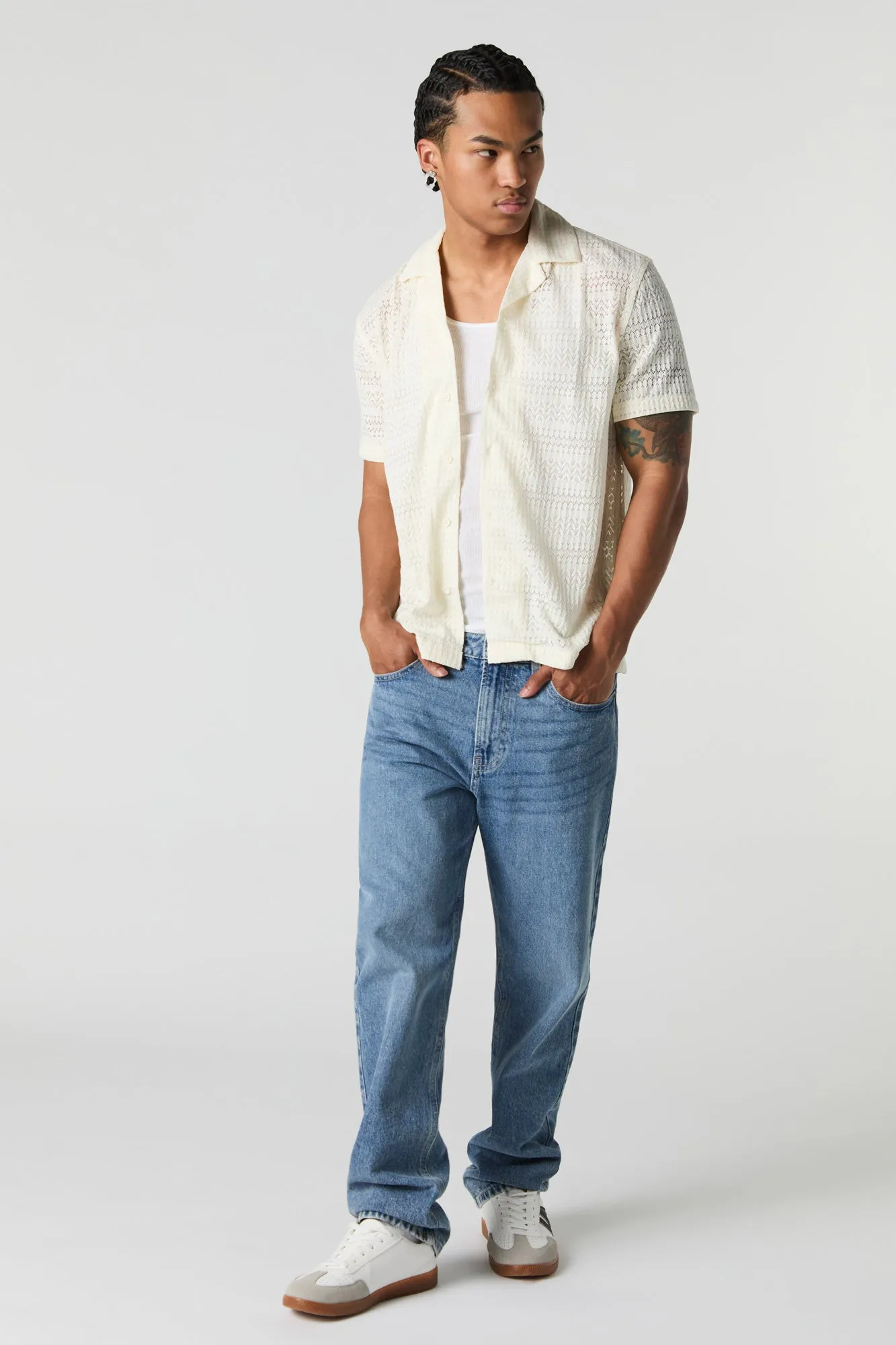 Pointelle Button-Up Top sold by Urban Planet product image thumbnail 3