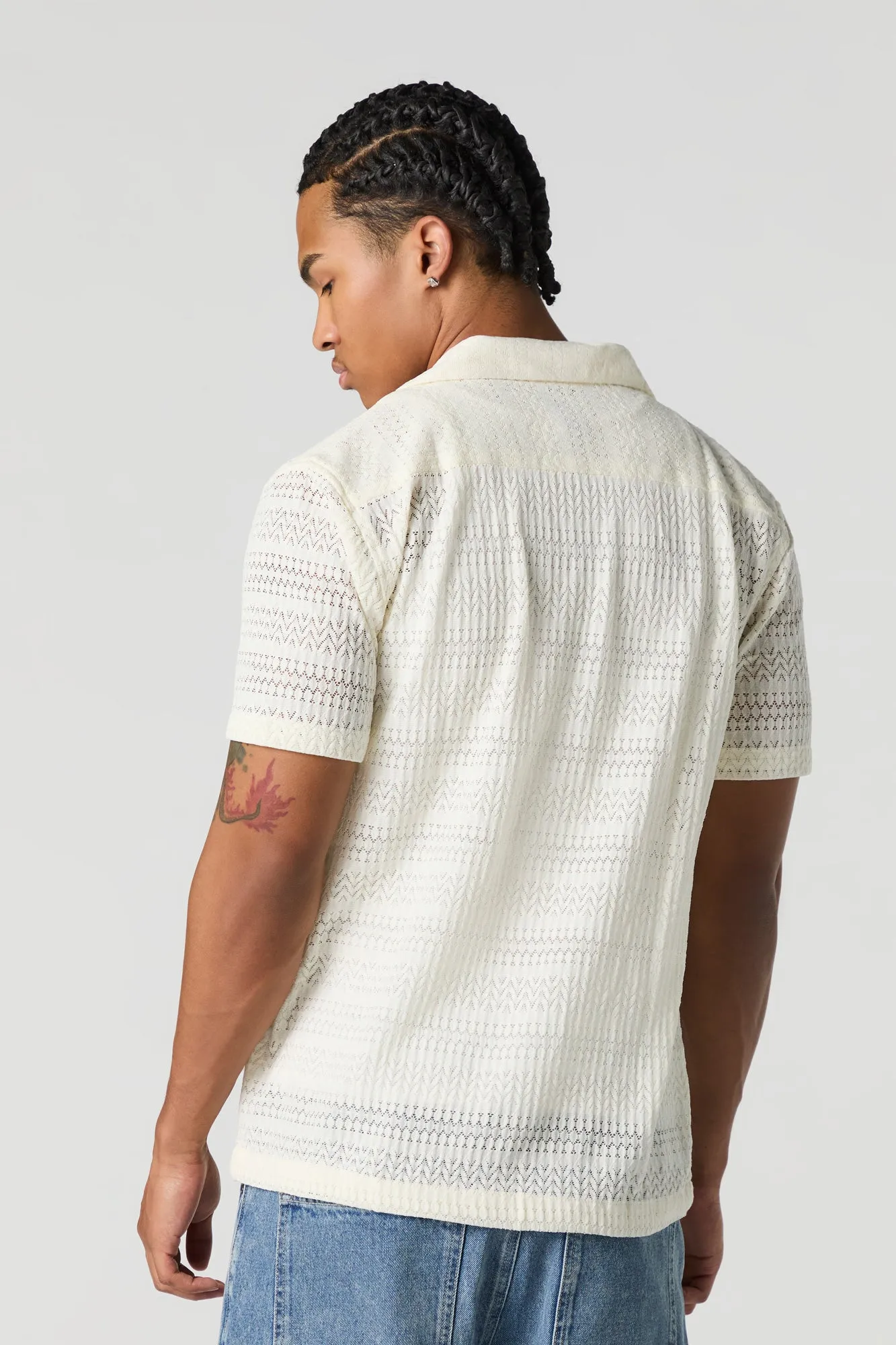 Pointelle Button-Up Top sold by Urban Planet product image thumbnail 2