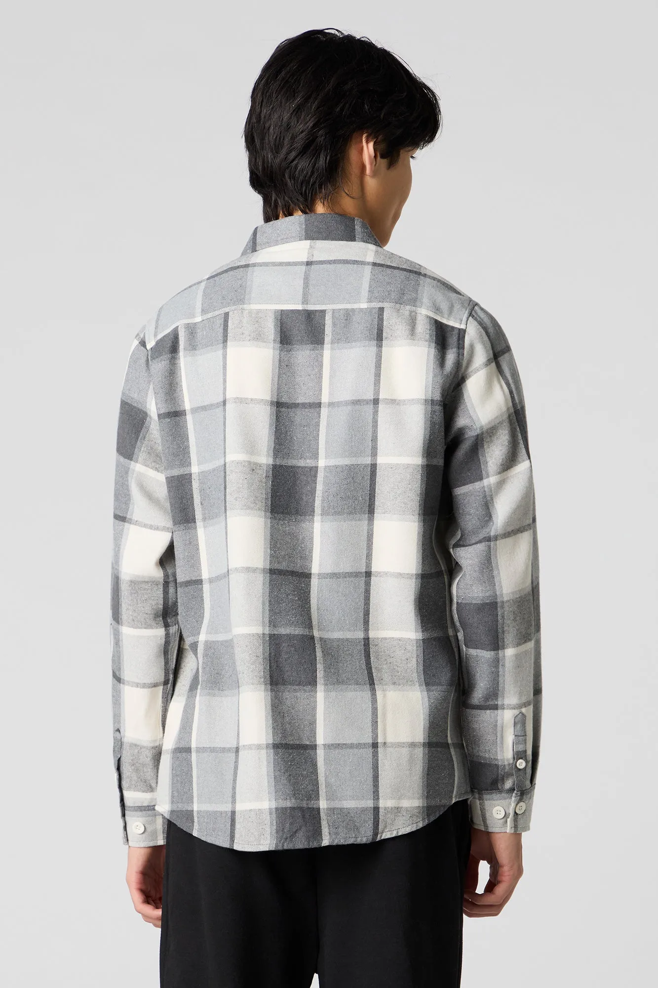 Brown Plaid Long Sleeve Button-Up Top sold by Urban Planet product image thumbnail 2
