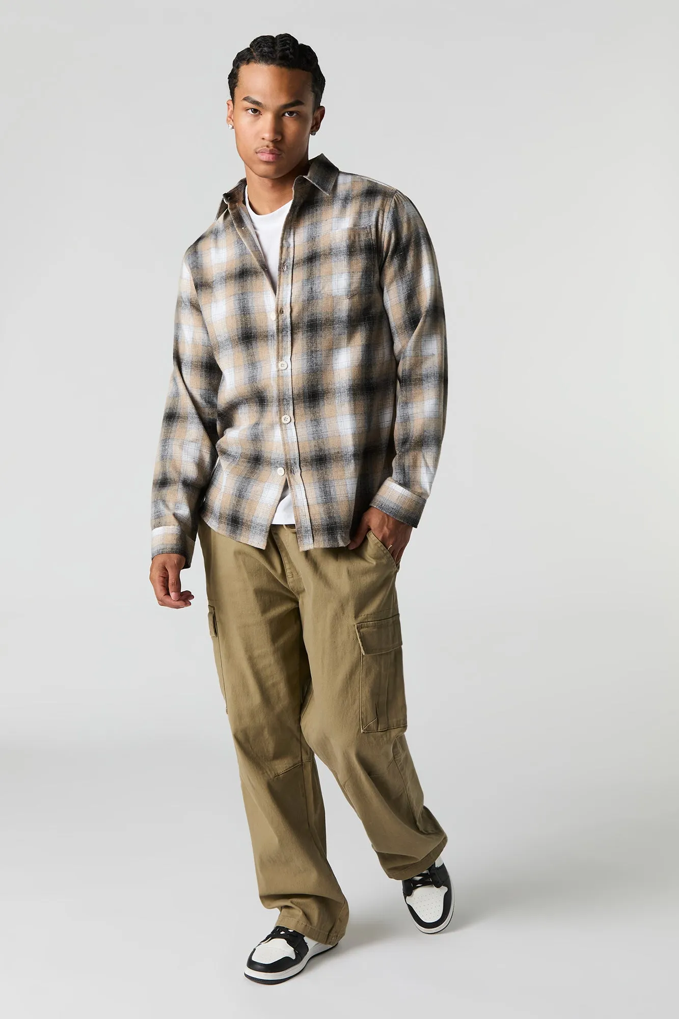 Haut boutonné à manches longues avec carreaux sold by Urban Planet product image thumbnail 3