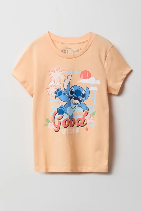 Girls Stitch Good Vibes T-Shirt sold by Urban Planet