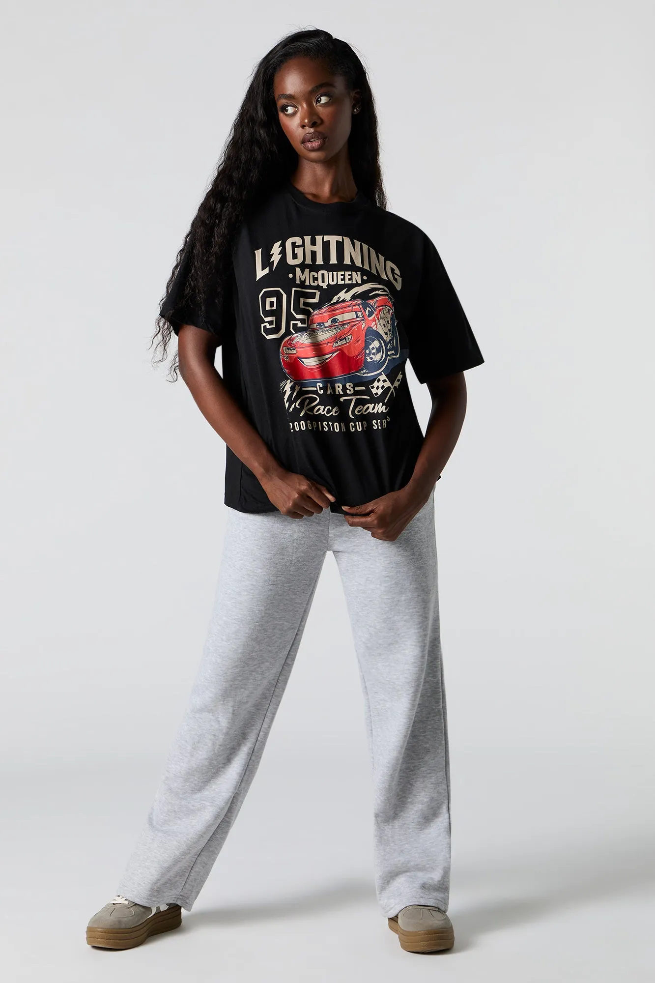 Lightning McQueen Graphic Boyfriend T-Shirt sold by Urban Planet product image thumbnail 3