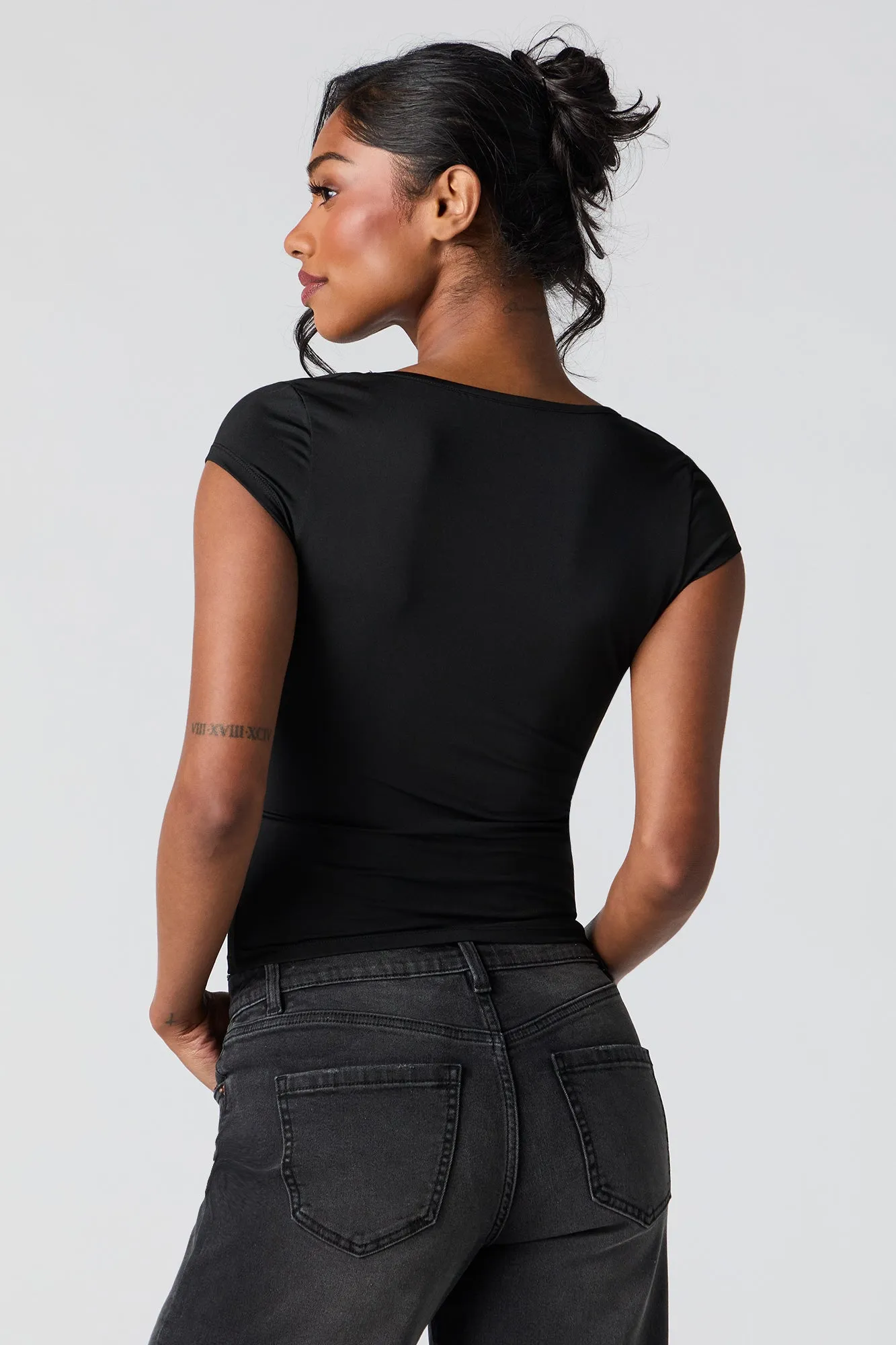 Contour Scoop Neck Cap Sleeve Top sold by Urban Planet product image thumbnail 5