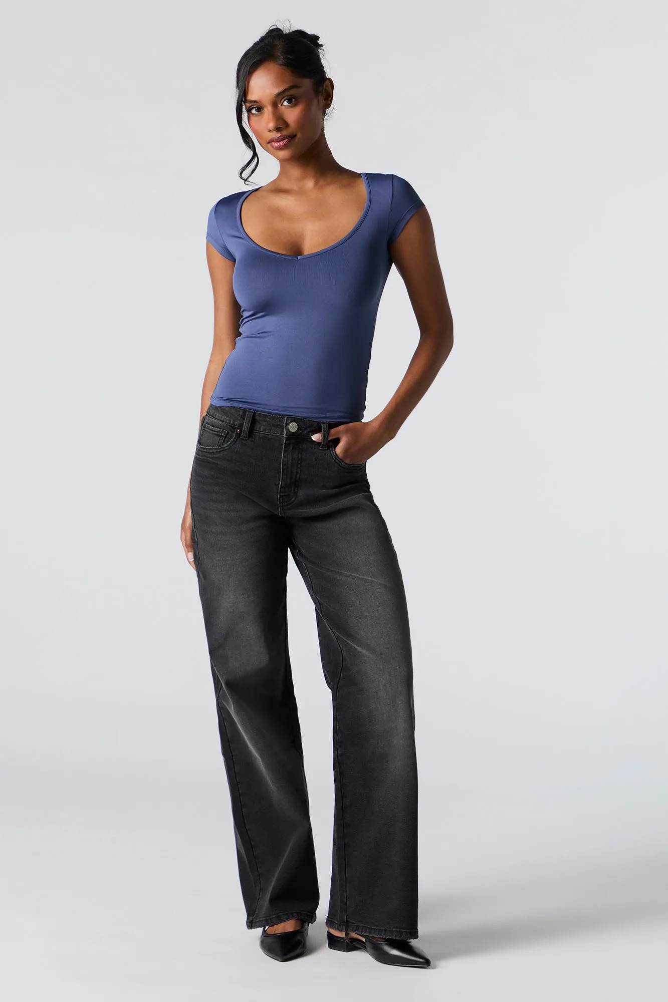 Contour Scoop Neck Cap Sleeve Top sold by Urban Planet product image thumbnail 3