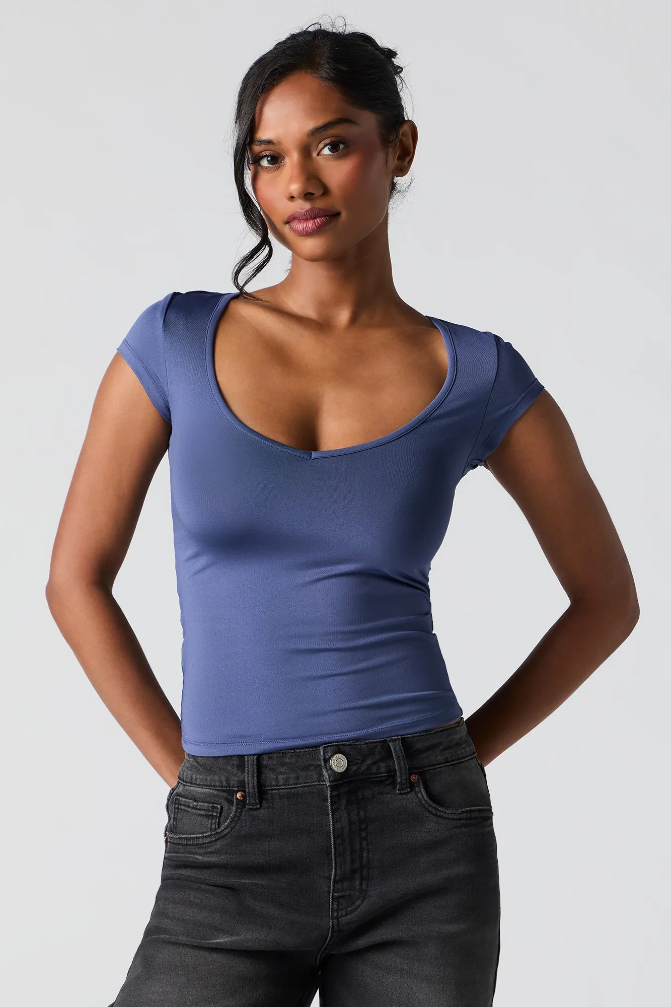 Contour Scoop Neck Cap Sleeve Top sold by Urban Planet