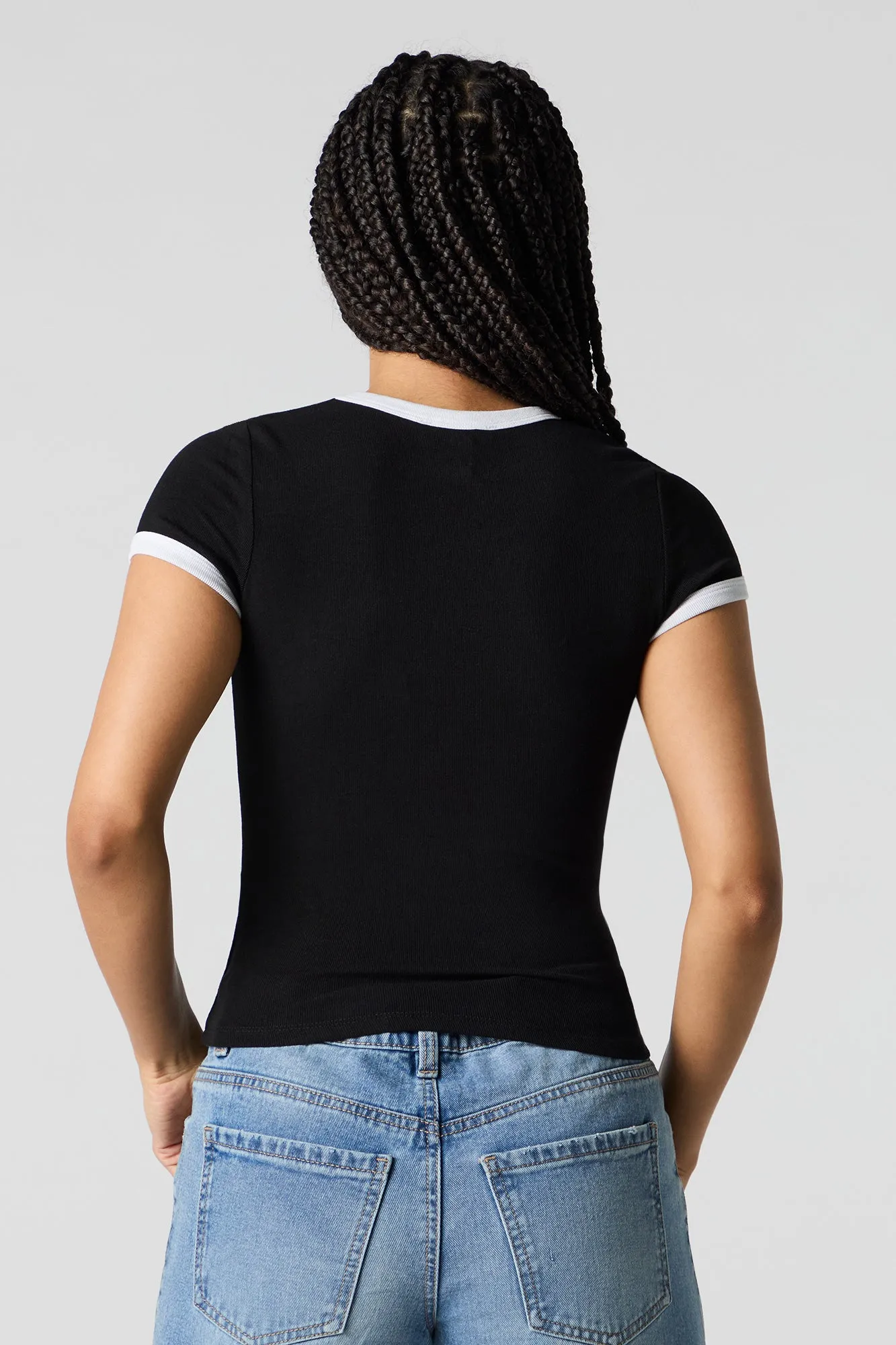 Ribbed Ringer T-Shirt sold by Urban Planet product image thumbnail 5