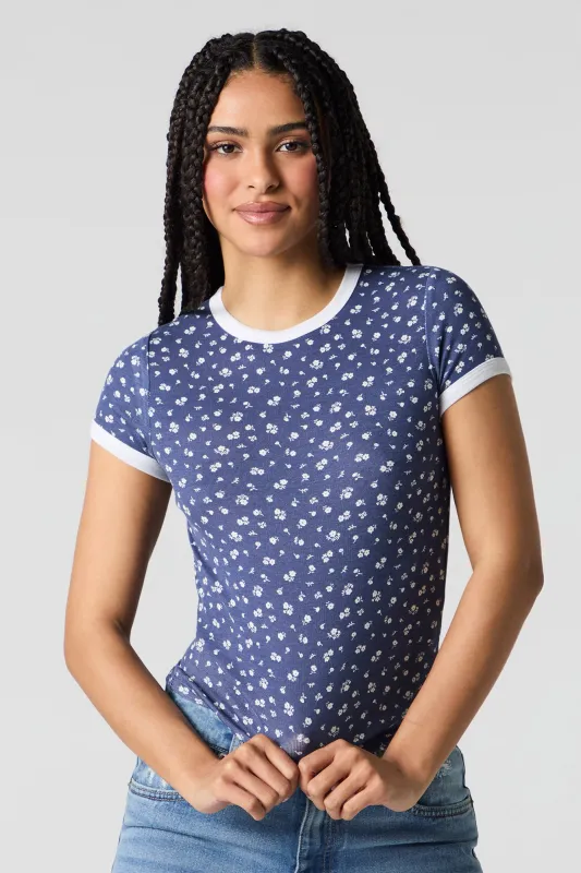 T-shirt côtelé à liséré contrastant sold by Urban Planet
