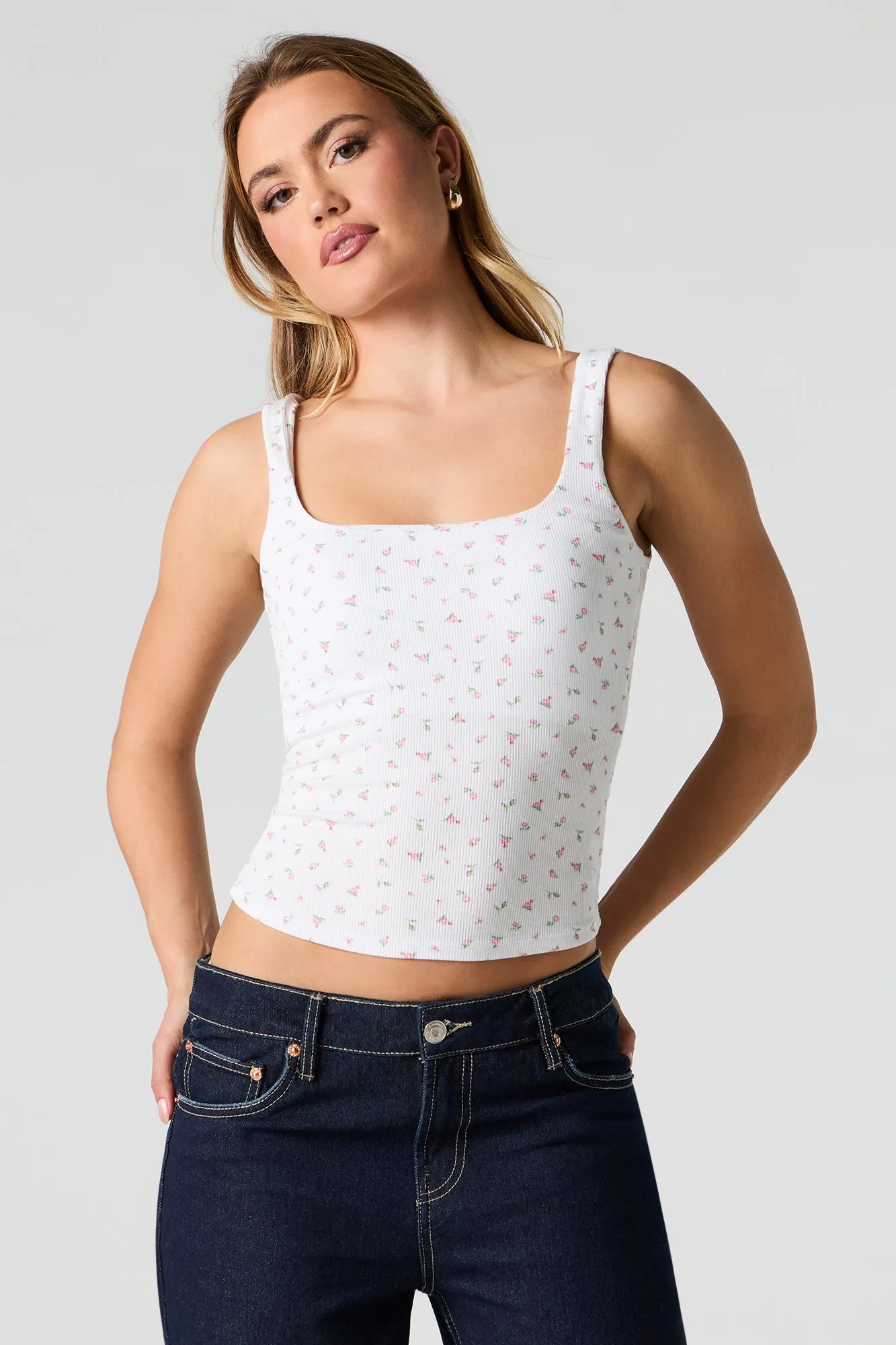 Camisole côtelé à encolure carrée et bonnets intégrés sold by Urban Planet product image thumbnail 4