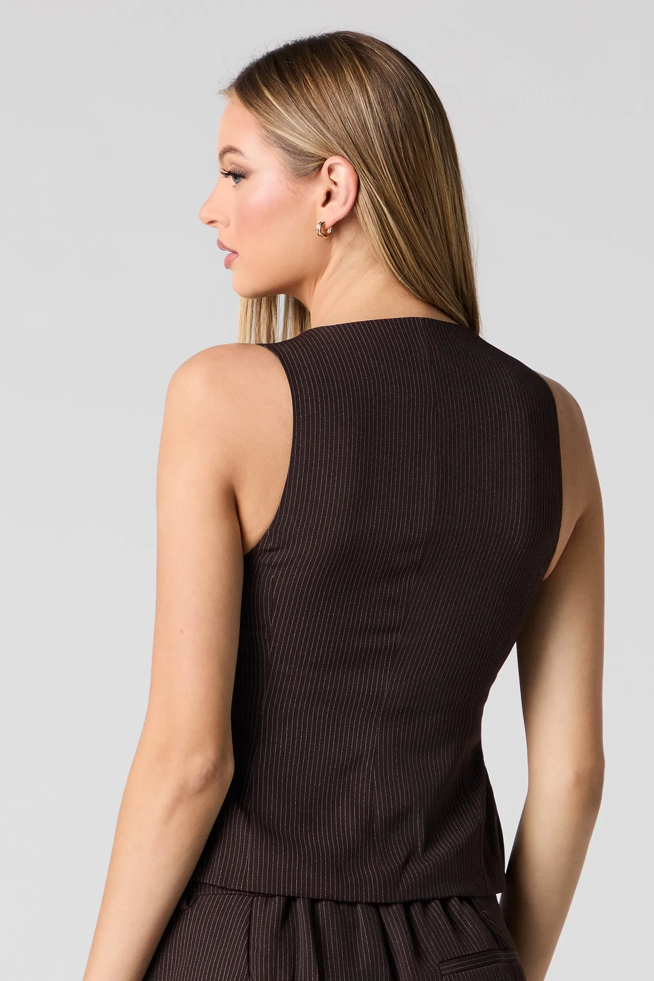 Split Hem Buttoned Vest sold by Urban Planet product image thumbnail 2