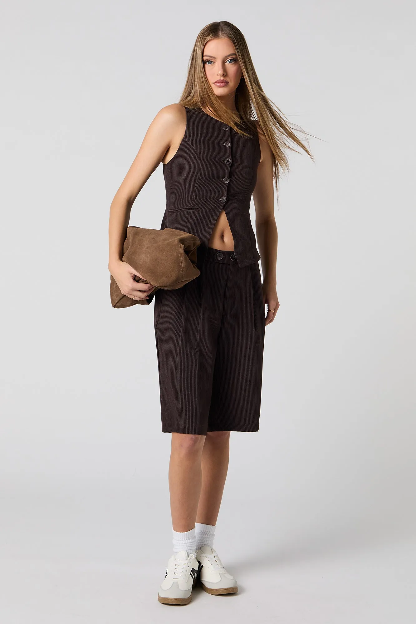 Split Hem Buttoned Vest sold by Urban Planet product image thumbnail 3