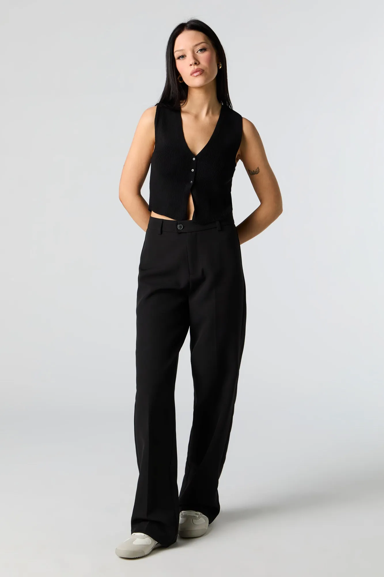 Pantalon habillé à jambe droite plissé sold by Urban Planet product image thumbnail 4