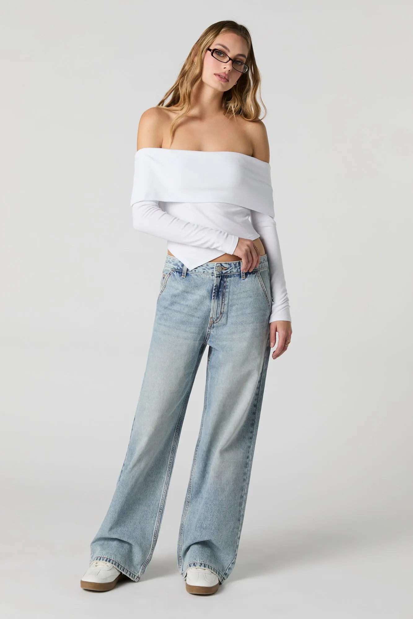 Foldover Off Shoulder Long Sleeve Top sold by Urban Planet product image thumbnail 3