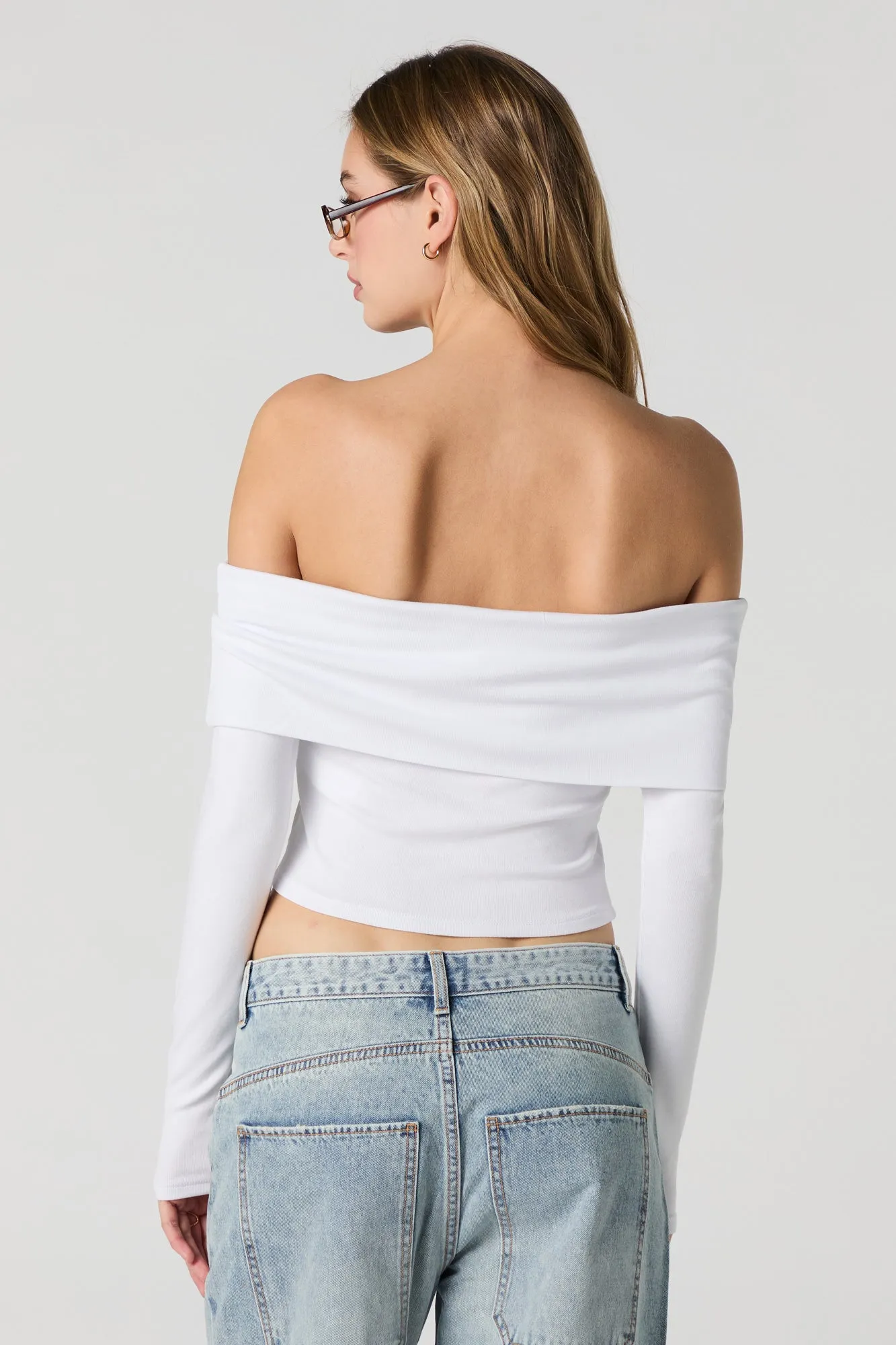 Haut à manches longues avec épaules dénudées sold by Urban Planet product image thumbnail 2