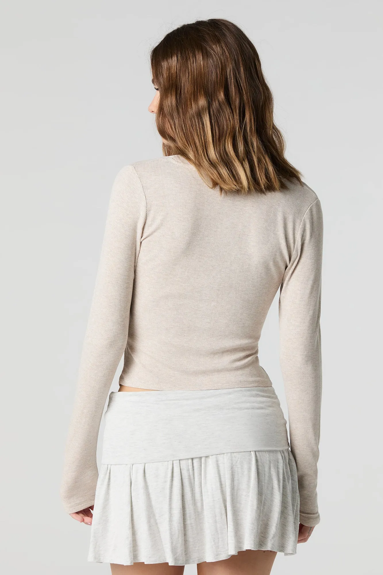 Cardigan côtelé boutonné à manche longue sold by Urban Planet product image thumbnail 2