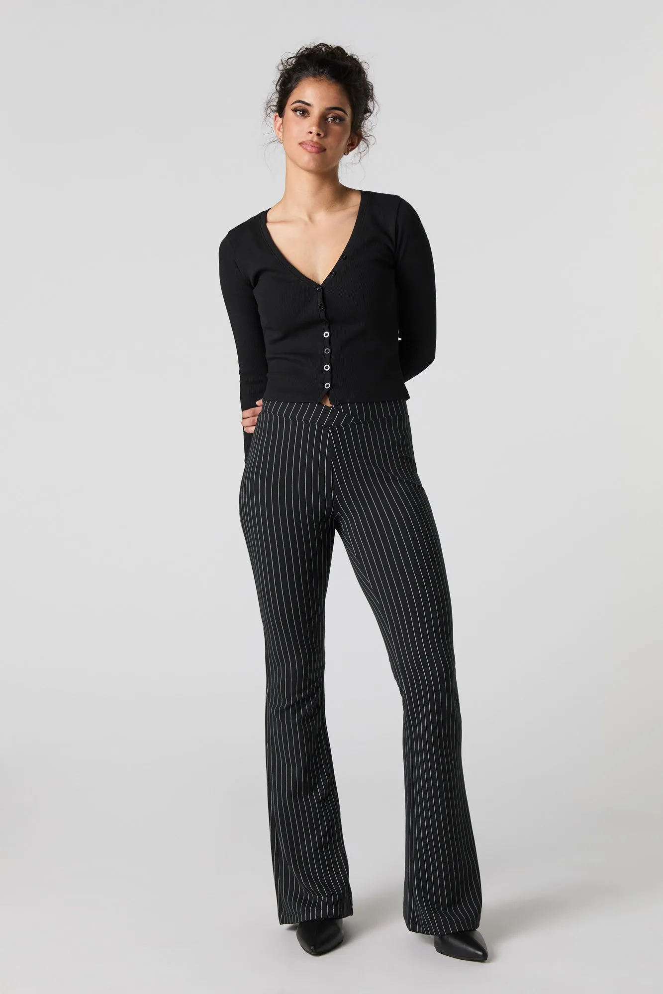 Pantalon évasé doux imprimé à taille repliée sold by Urban Planet product image thumbnail 4