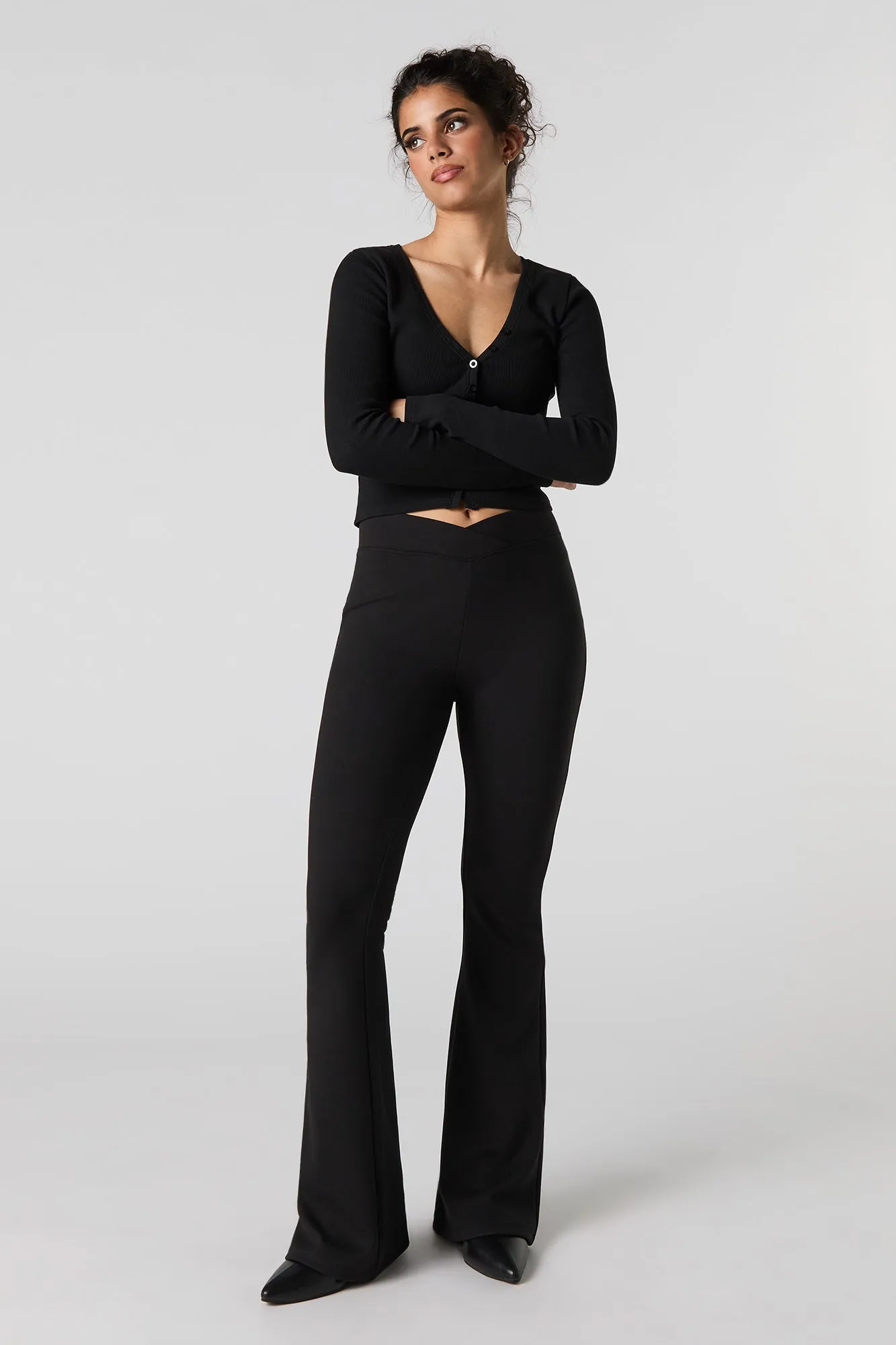 Soft Foldover Waist Flare Pant sold by Urban Planet product image thumbnail 4