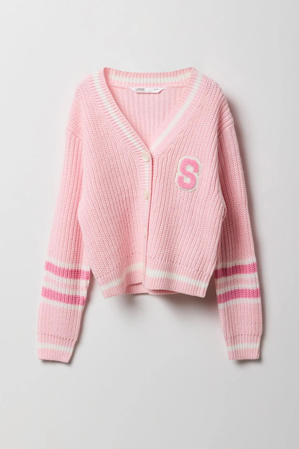 Girls Chenille Embroidered Knit Cardigan sold by Urban Planet product image thumbnail 5
