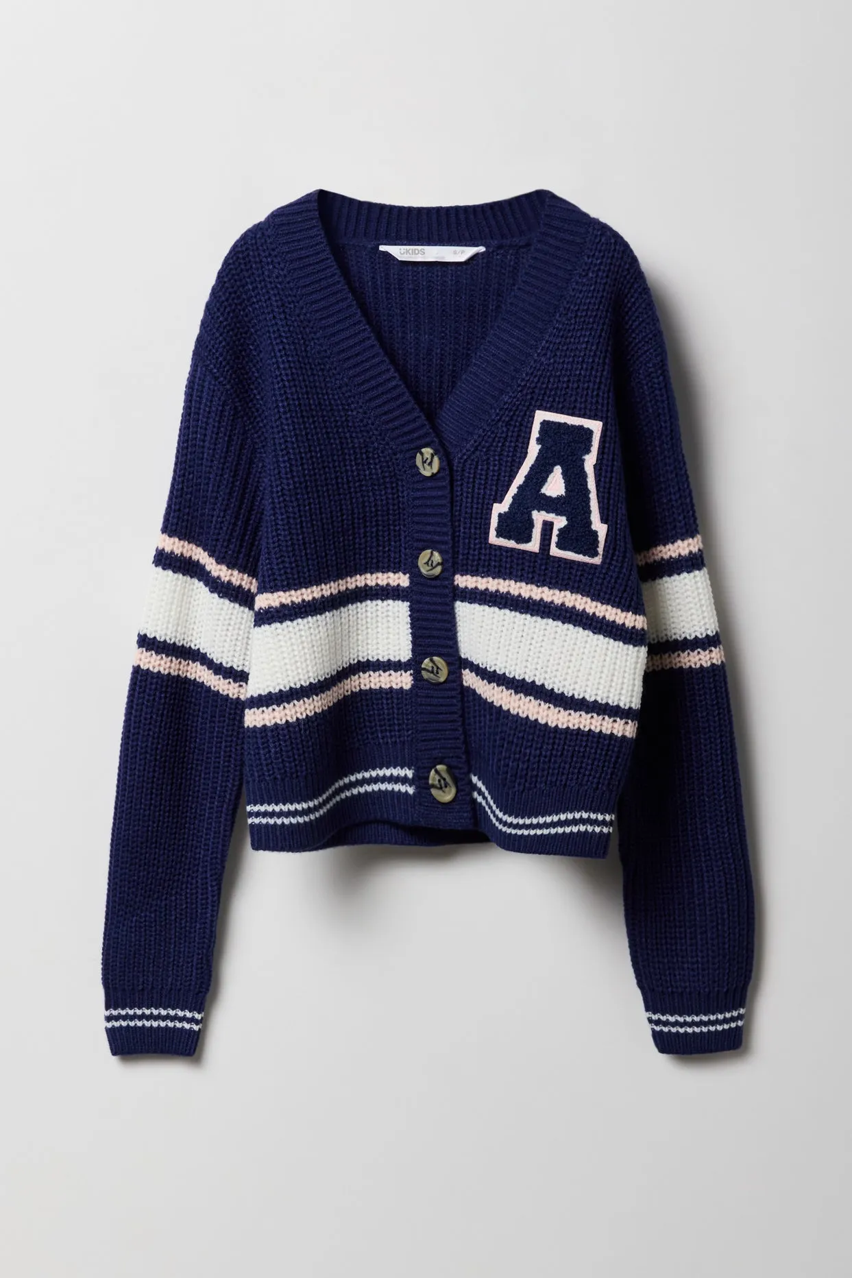 Girls Chenille Embroidered Knit Cardigan sold by Urban Planet product image thumbnail 3