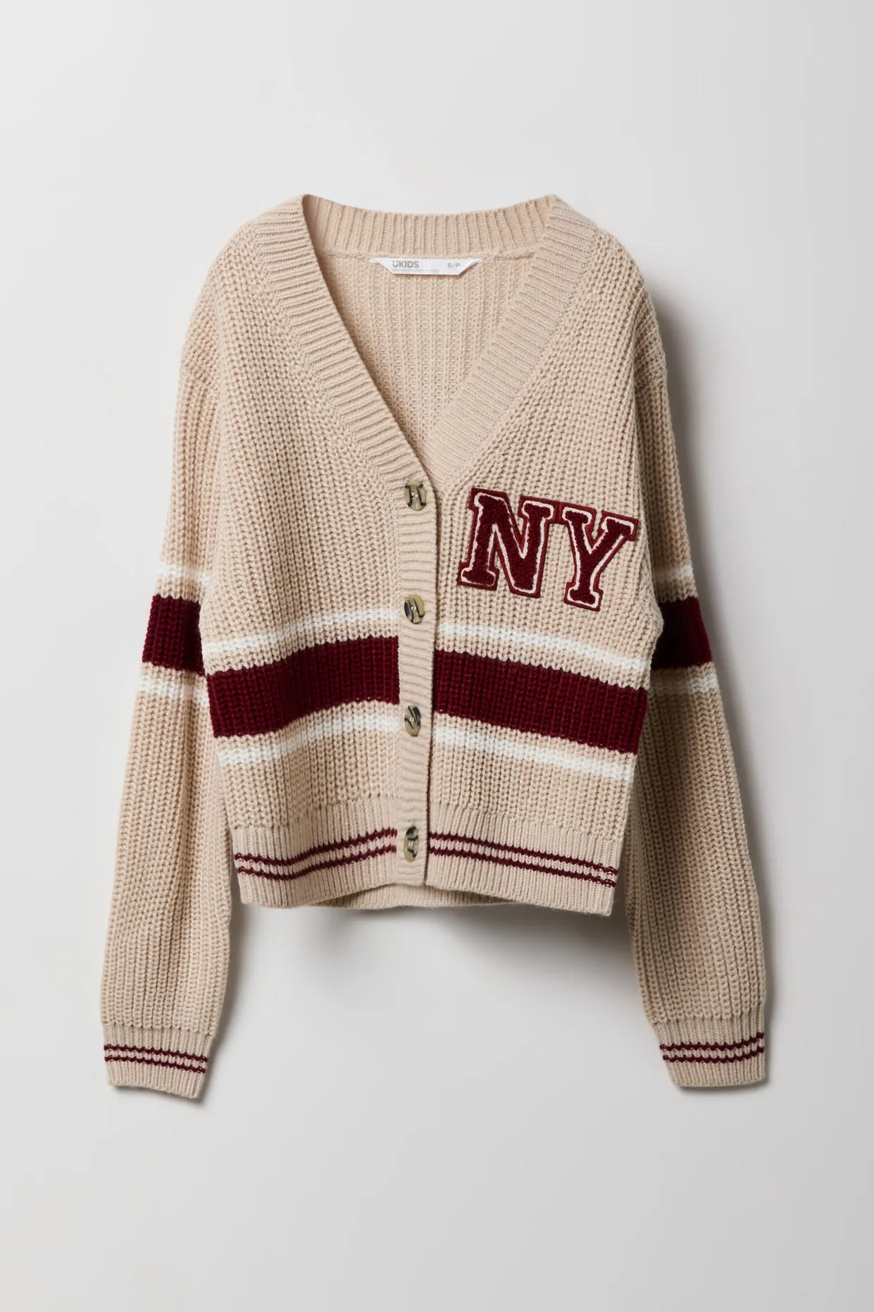 Girls Chenille Embroidered Knit Cardigan sold by Urban Planet