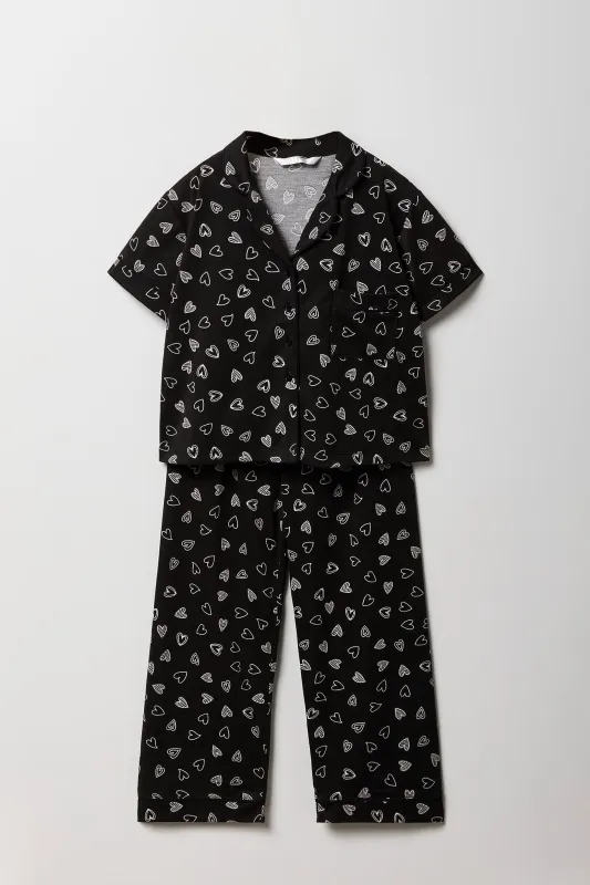 Girls Button-Up Top & Pant  2 Piece Pajama Set sold by Urban Planet