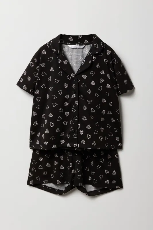 Girls Button-Up Top & Short 2 Piece Pajama Set sold by Urban Planet