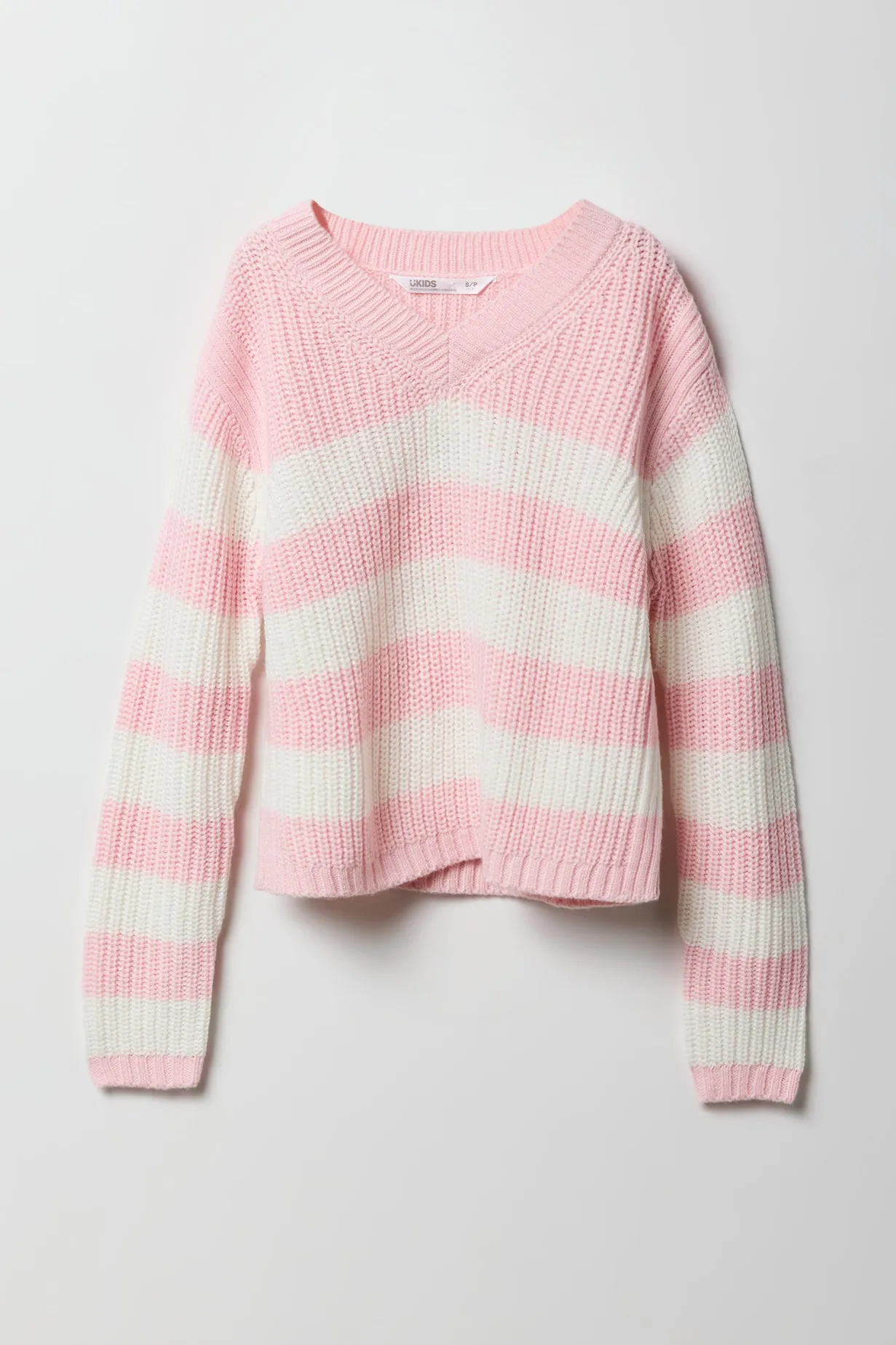 Chandail en tricot rayé à enolure en V pour fille sold by Urban Planet product image thumbnail 5