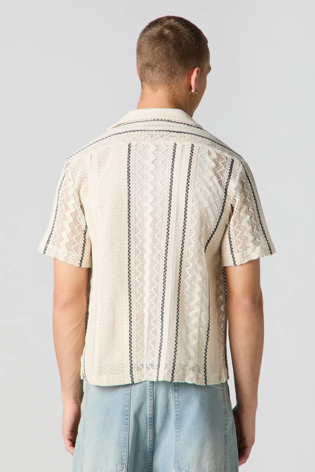 Textured Open Knit Button-Up Top sold by Urban Planet product image thumbnail 2