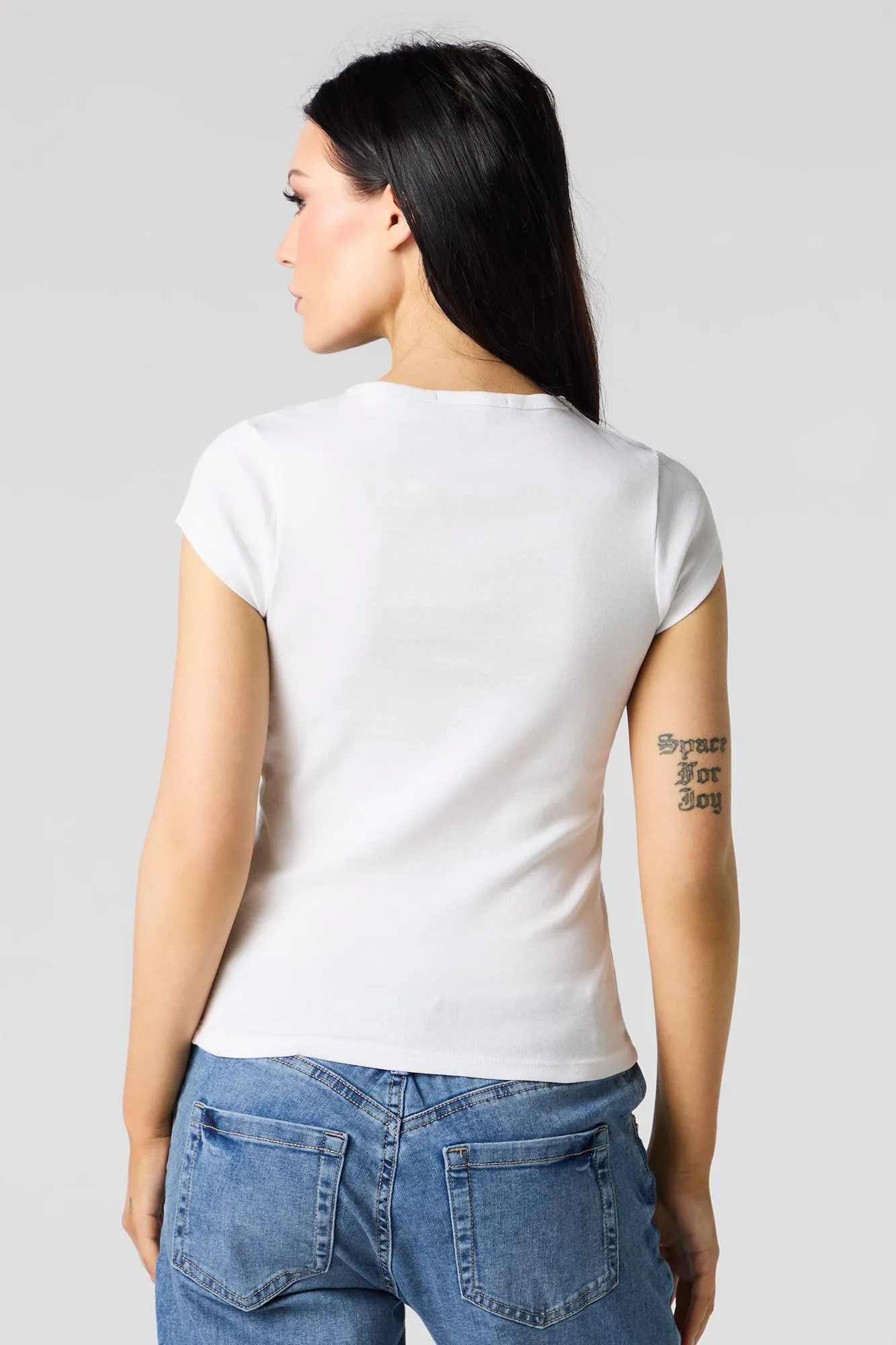 Ribbed High Neck T-Shirt sold by Urban Planet product image thumbnail 2