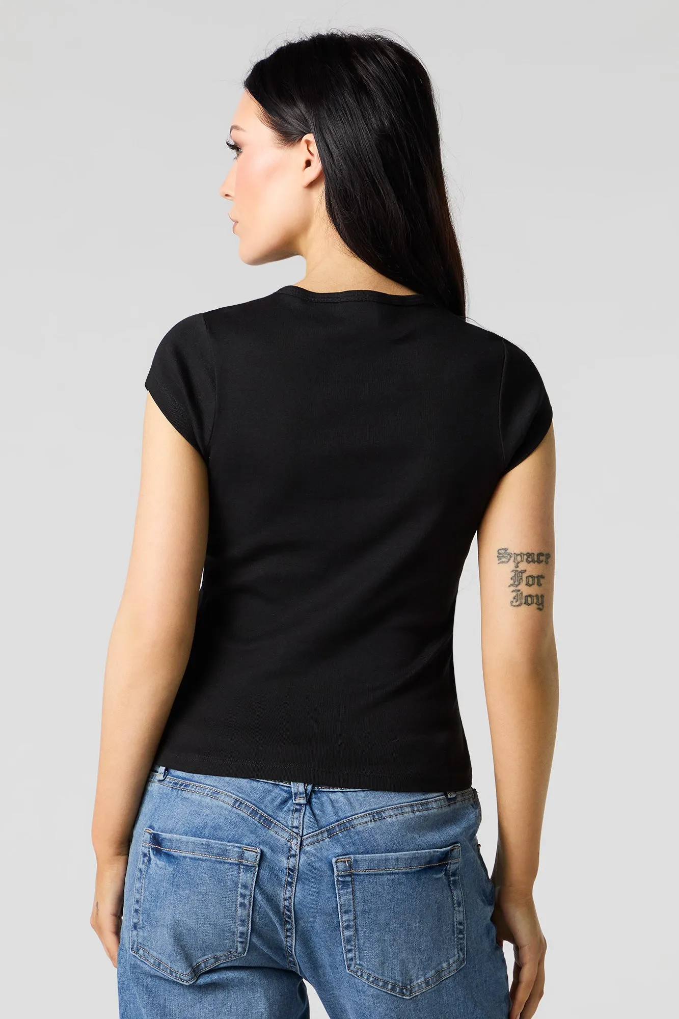 T-shirt côtelé à col haut sold by Urban Planet product image thumbnail 5