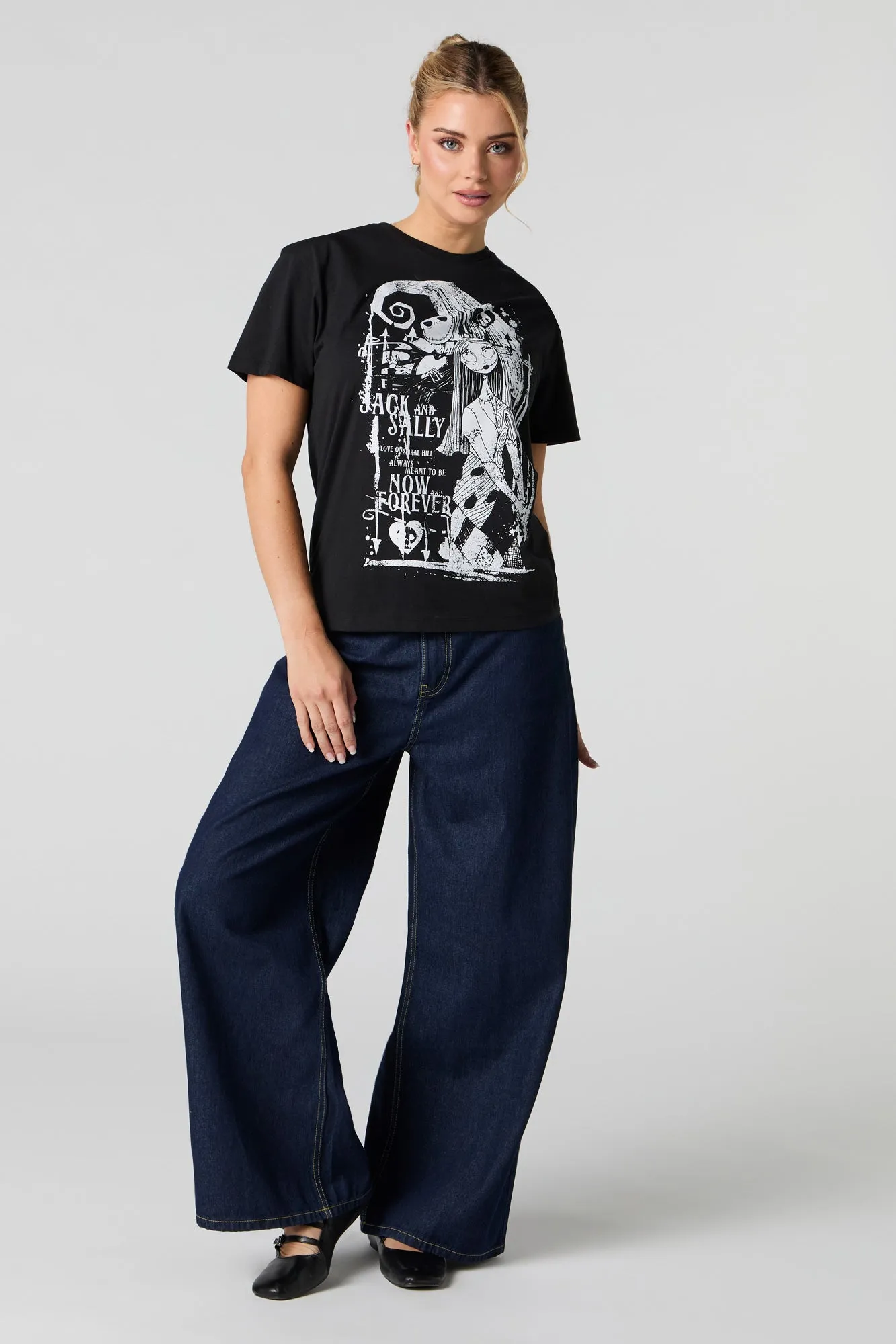 Jack & Sally Graphic Boyfriend T-Shirt sold by Urban Planet product image thumbnail 3