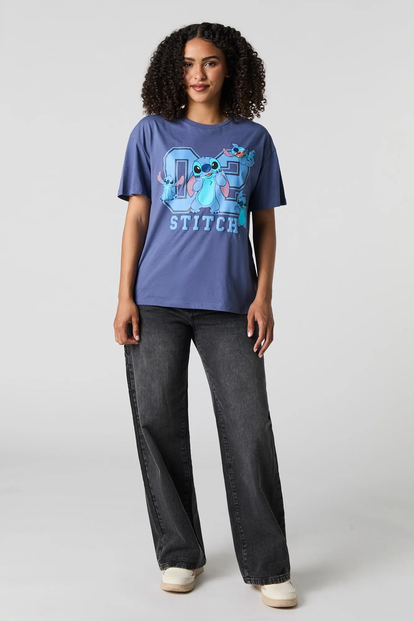 T-shirt coupe garçonne à imprimé Stitch 02 sold by Urban Planet product image thumbnail 3