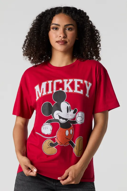 T-shirt coupe garçonne à imprimé Mickey Mouse sold by Urban Planet