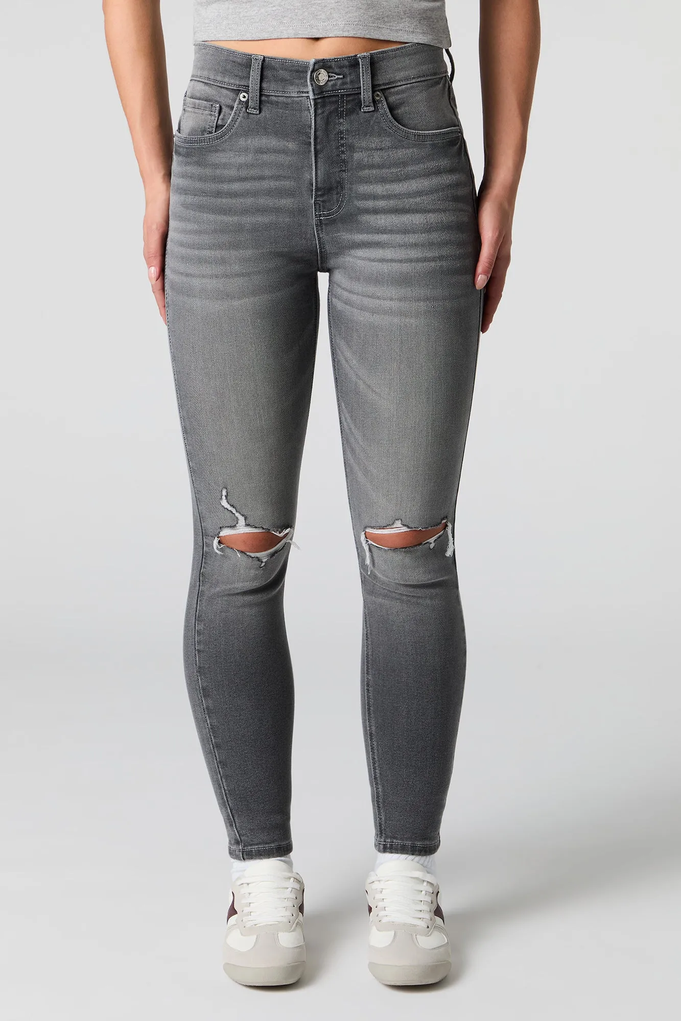 Ripped Skinny Grey Jean sold by Urban Planet product image thumbnail 2