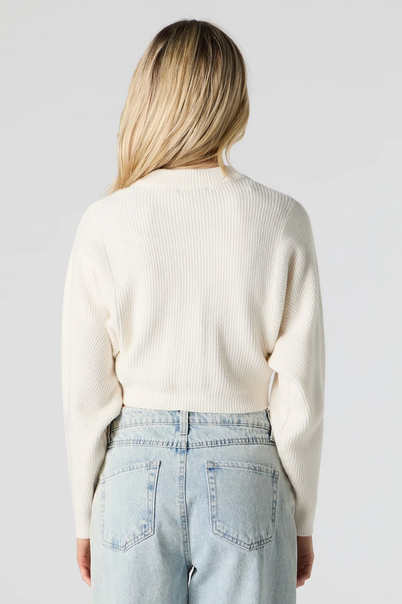 Ribbed Knit Button Front Cardigan sold by Urban Planet product image thumbnail 2