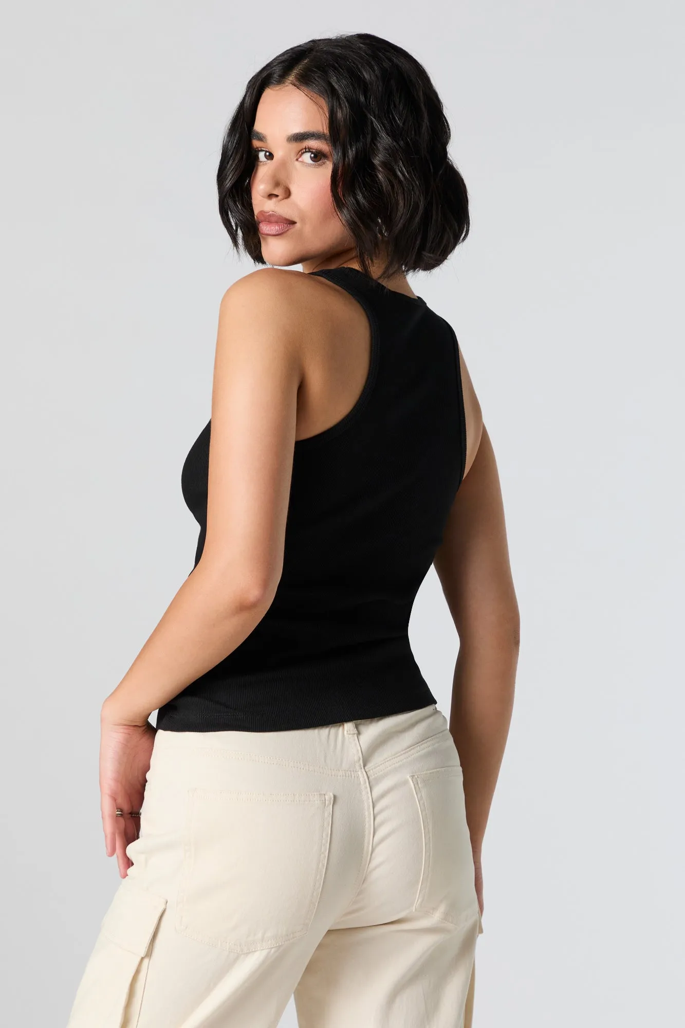 Ribbed Scoop Neck Skimmer Tank sold by Urban Planet product image thumbnail 5