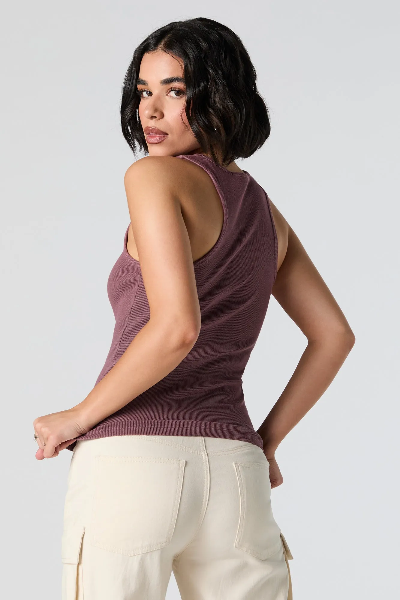 Ribbed Scoop Neck Skimmer Tank sold by Urban Planet product image thumbnail 2