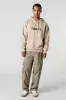Faux Suede Embroidered Hoodie sold by Urban Planet