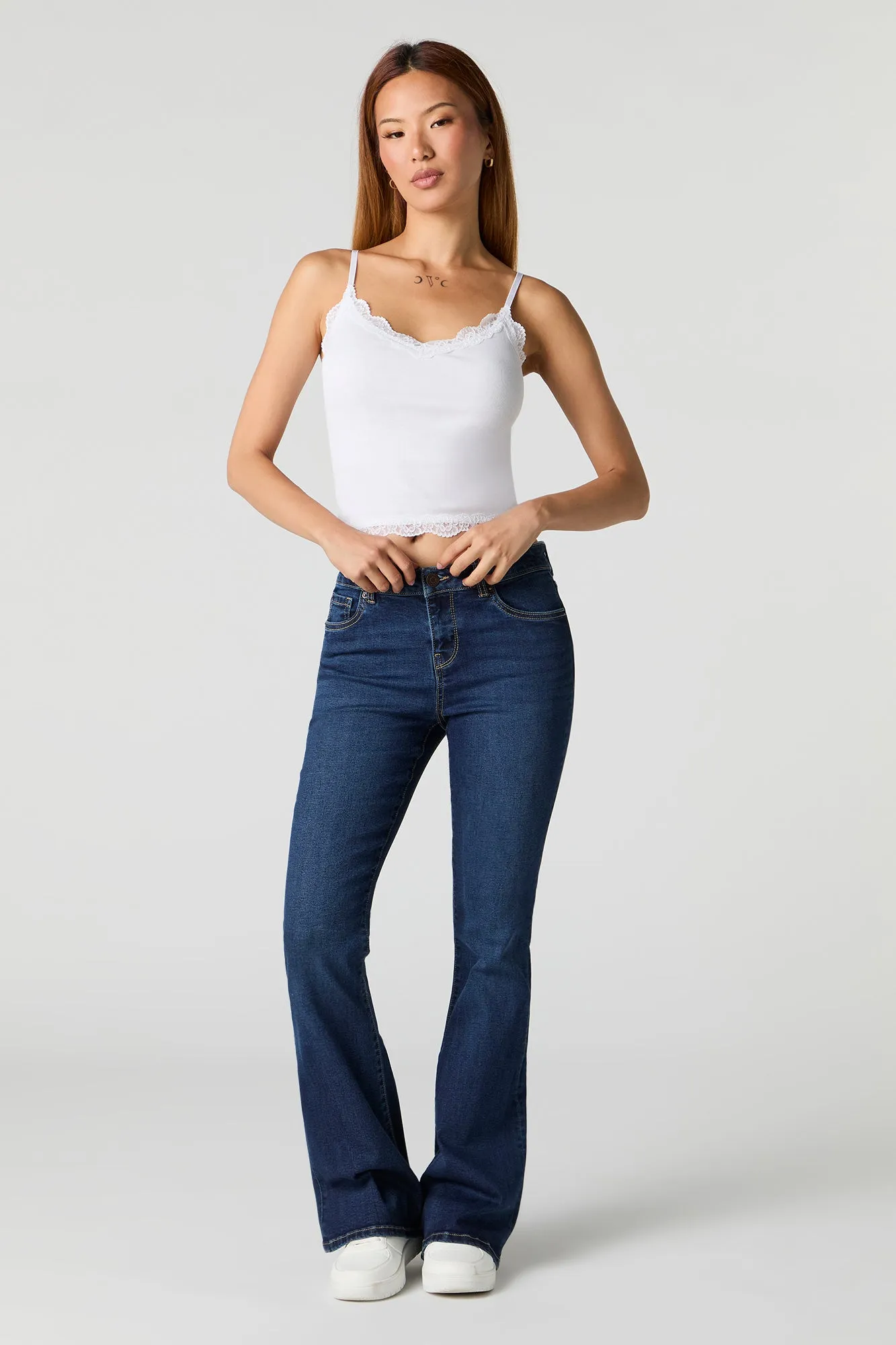 Low Rise Flare Dark Jean sold by Urban Planet