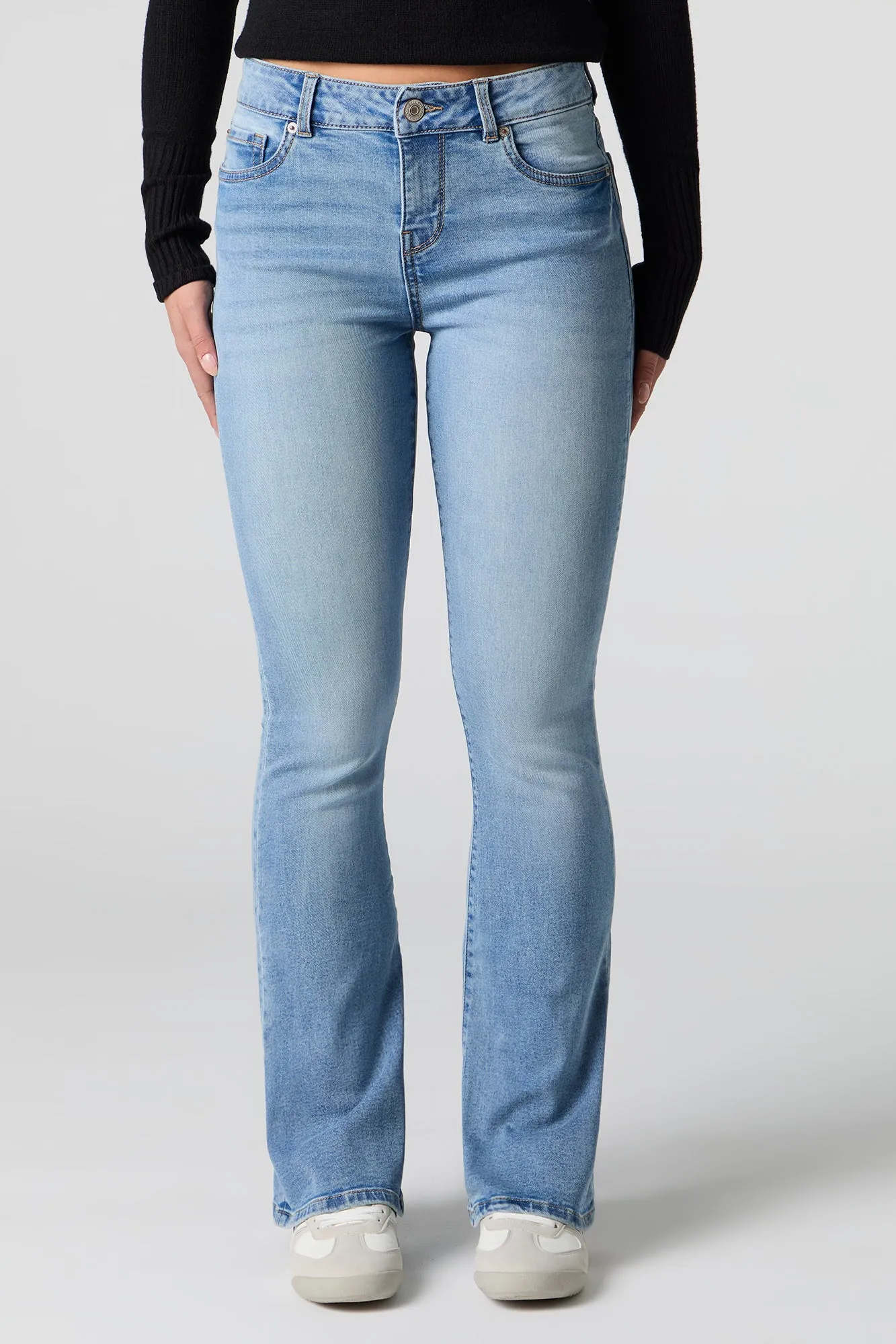 Jean évasé extensible taille basse pâle sold by Urban Planet product image thumbnail 2