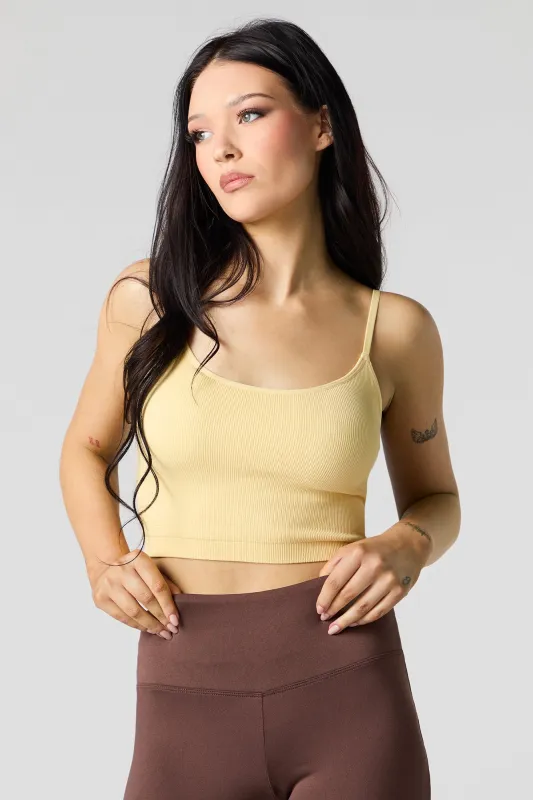 Seamless Ribbed Cropped Cami with Built-in Cups sold by Urban Planet