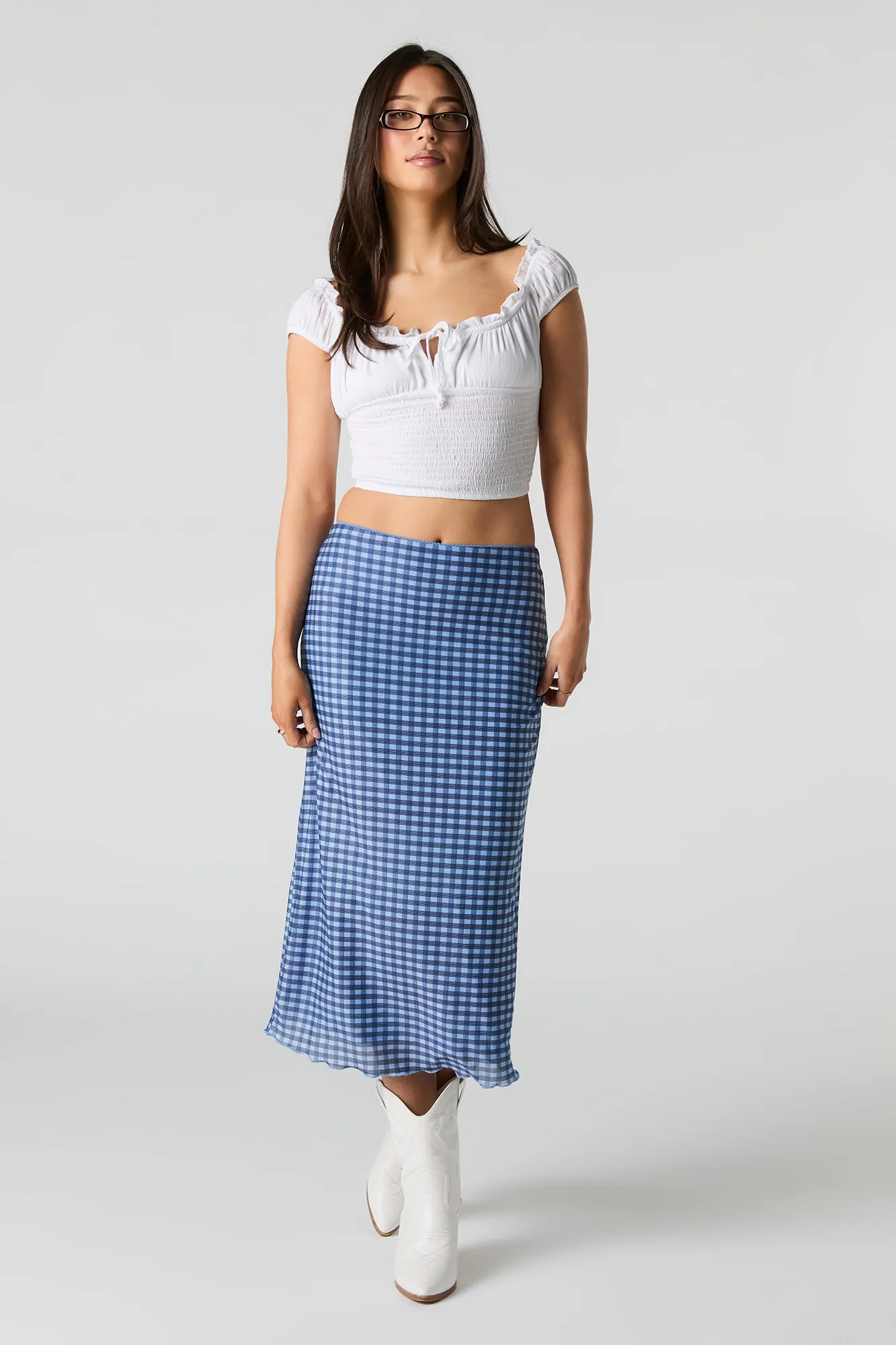 Jupe midi en filet à carreaux sold by Urban Planet product image thumbnail 4