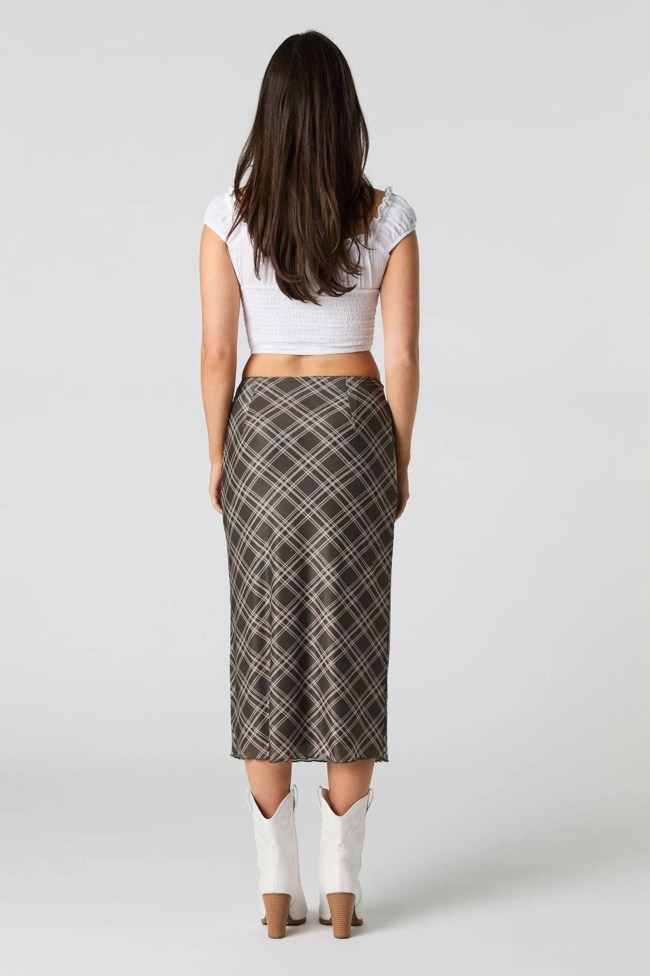 Jupe midi en filet à carreaux sold by Urban Planet product image thumbnail 3