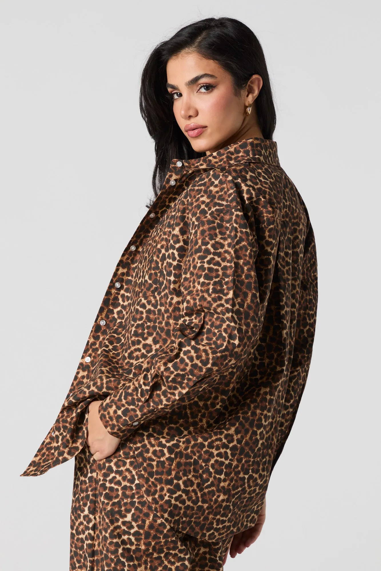 Haut boutonné en popeline à manche longue sold by Urban Planet product image thumbnail 5