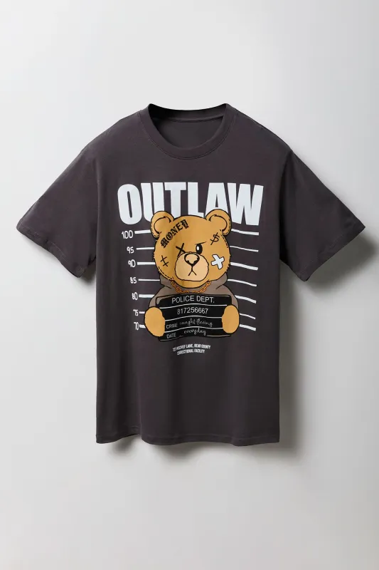T-shirt à imprimé Outlaw Bear sold by Urban Planet