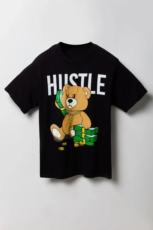 Hustle Bear Graphic T-Shirt sold by Urban Planet