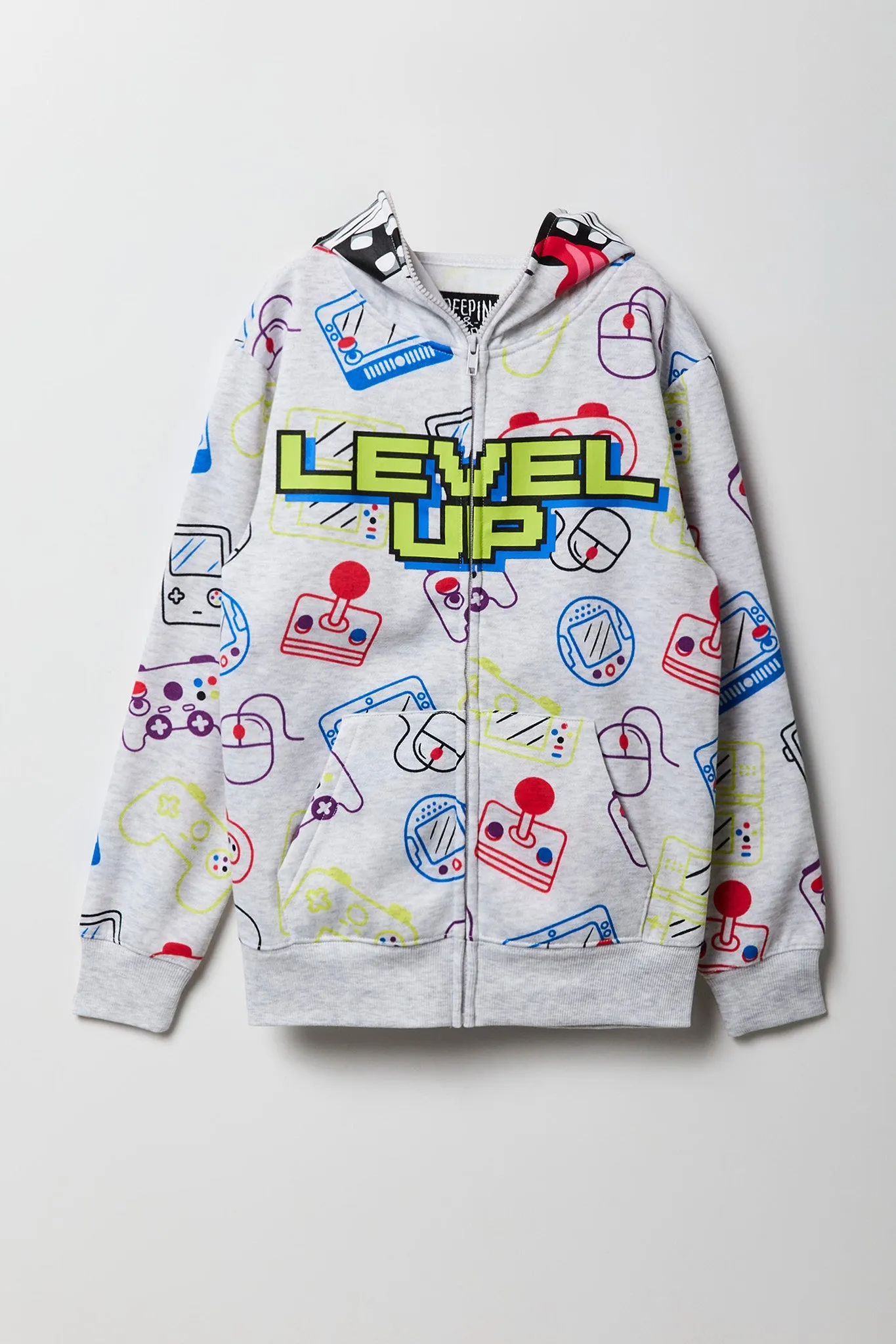 Haut à capuchon à glissière entière et motif Gamer pour enfants sold by Urban Planet product image thumbnail 2