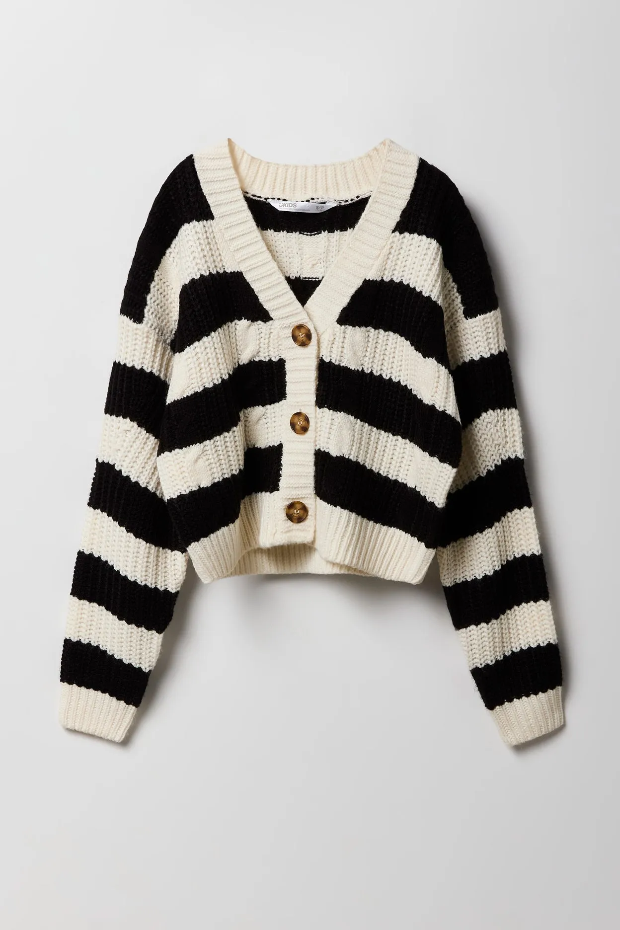 Cardigan en tricot torsadé rayé pour fille sold by Urban Planet product image thumbnail 3