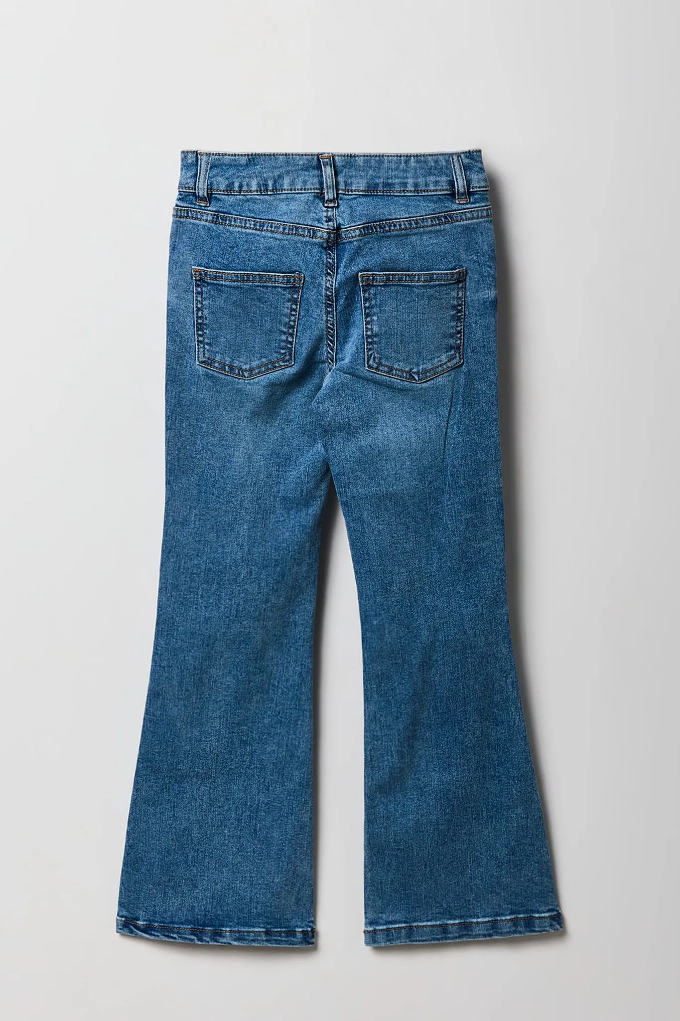 Jean évasé mi-taille à genoux d'aspect usés pour filles sold by Urban Planet product image thumbnail 2