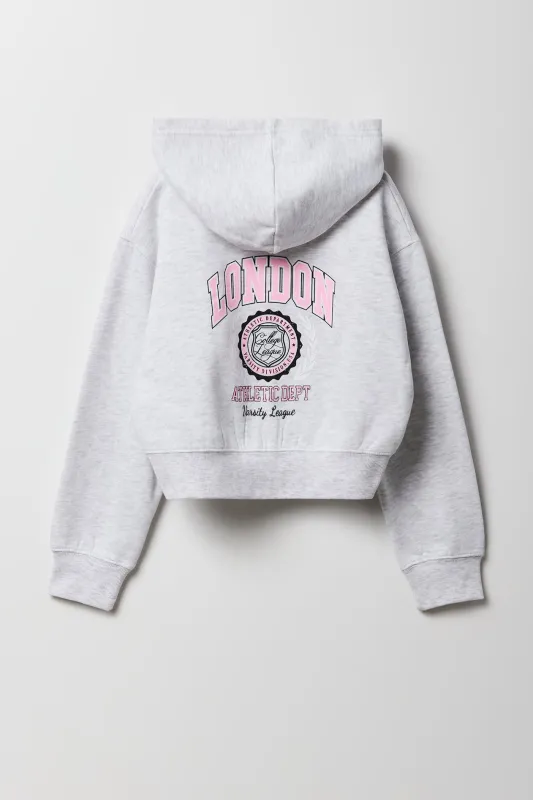 Girls Graphic Fleece Zip-Up Hoodie sold by Urban Planet