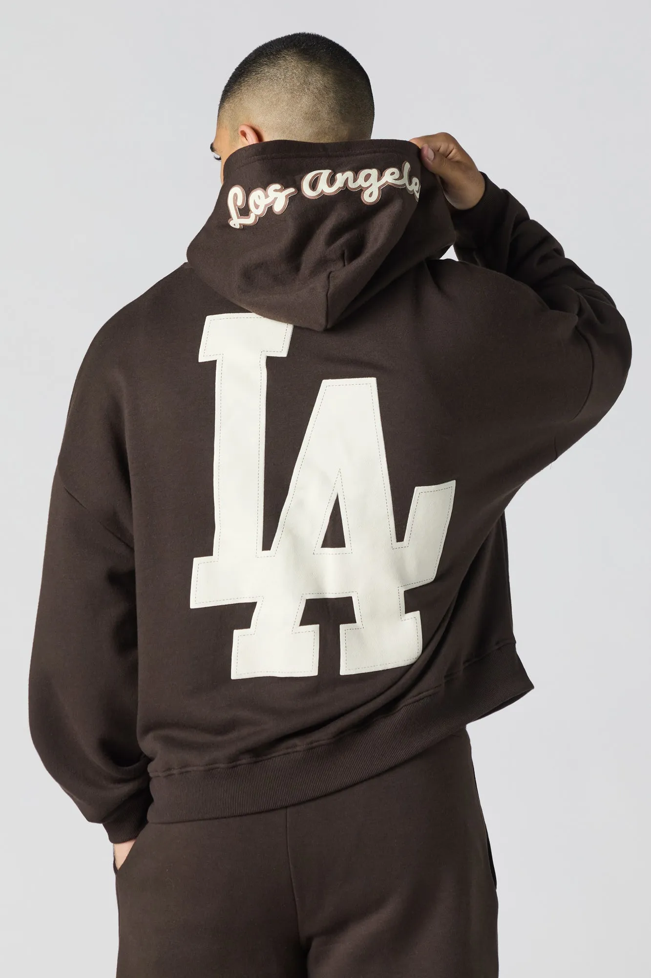 Haut à capuchon en molleton à imprimé HD Los Angeles sold by Urban Planet